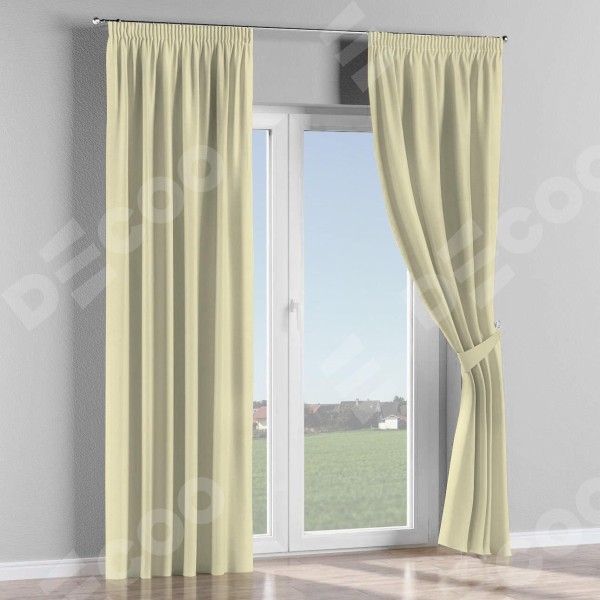 Комплект штор на тесьме «Карандаш», блэкаут однотонный бежевый