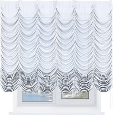 Французская штора «Кортин», лён белый