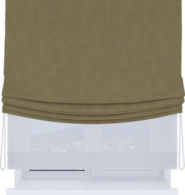 Римская штора «Кортин», день-ночь с мягкими складками, блэкаут однотонный бежево-золотой