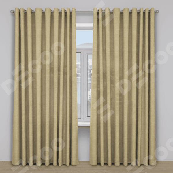 Шторы на люверсах лён бежевый
