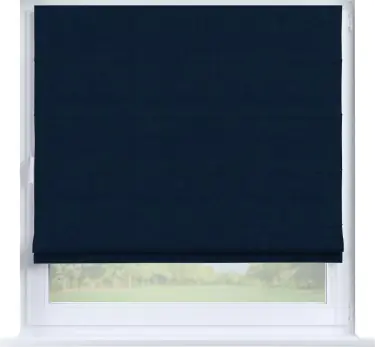 Римская штора «Кортин» на створку, ткань вельвет тёмно-синий