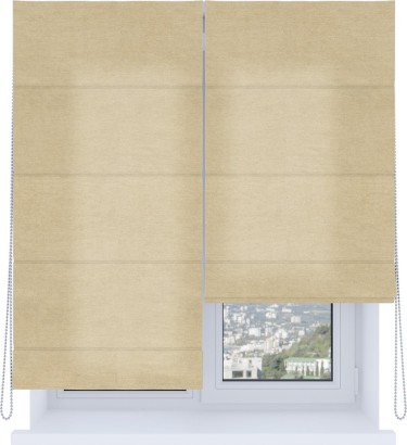 Римская штора «Кортин», система «Комфорт», вельвет бежевый