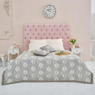 Покрывало хлопковое Этель «Лес» 200х240 см, цвет серый, 100% хлопок, 300гр/м2