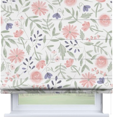 Римская штора «Кортин» для проема «Изысканные цветы»