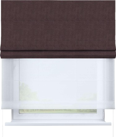 Римская штора «Кортин» день-ночь, ткань cotton блэкаут лиловый