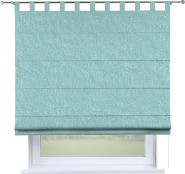 Римская штора на петлях «Кортин», ткань лён димаут, бирюзовый