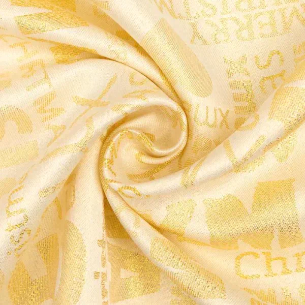 Скатерть Этель «Новый год: Merry xmas» цвет золотой, 142*283 +/-3 см, 115 ±10 гр, 100% п/э