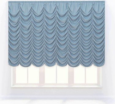 Французская штора «Кортин», ткань вельвет ментоловый