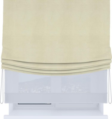 Римская штора «Кортин», день-ночь с мягкими складками, бархат молочный