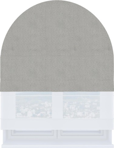 Римская штора «Кортин» день-ночь для арочного проёма, ткань блэкаут с блеском тёмно-серый