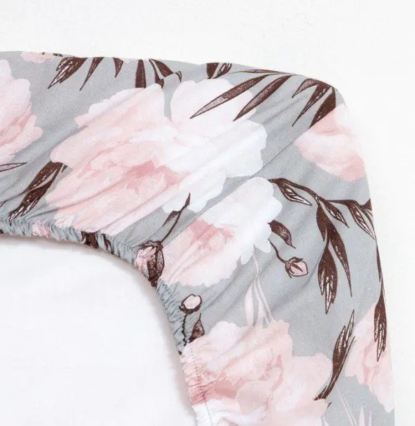 Простыня на резинке Этель 180х200х25 см, Peonies, 100% хлопок, поплин,125 г/м2