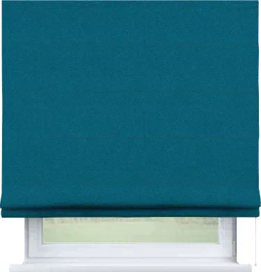 Римская штора «Кортин» для проема, ткань лён димаут, светло-синий