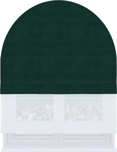 Римская штора «Кортин» день-ночь для арочного проёма, ткань cotton блэкаут изумруд