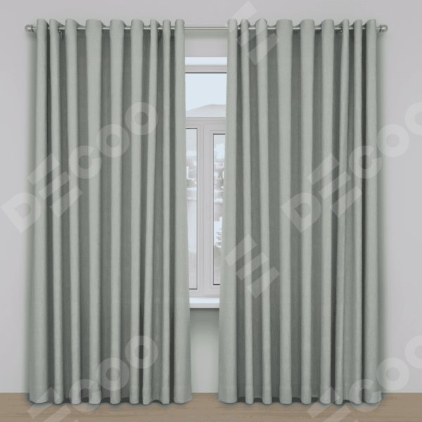 Шторы на люверсах, лён димаут, цвет серый