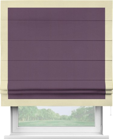 Римская штора «Кортин» с кантом Чесс, для проема, ткань блэкаут однотонный фуксия