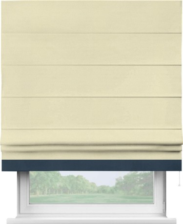 Римская штора «Кортин» с кантом Джестер, для проема, ткань блэкаут однотонный бежевый