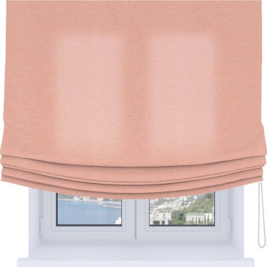 Римская штора Soft с мягкими складками, ткань лён розовый