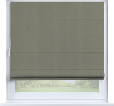 Римская штора «Кортин» на створку, ткань блэкаут однотонный, серо-зелёный