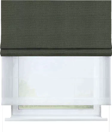 Римская штора «Кортин» день-ночь, ткань лён димаут, графит