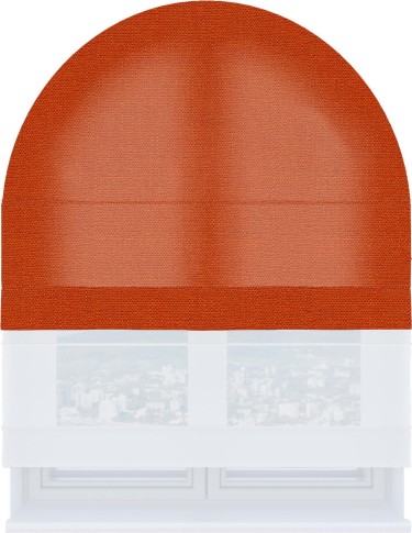 Римская штора «Кортин» день-ночь для арочного проёма, ткань лён терракотовый