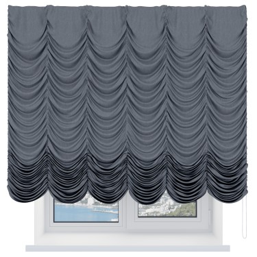 Французская штора «Кортин», софт однотонный серый