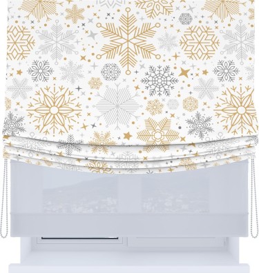 Римская штора «Кортин», день-ночь с мягкими складками, «Снежное очарование»