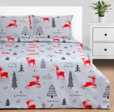Комплект: пододеяльник и 2 наволочки Cozy winter 175х215 см, 50х70 см - 2 шт, 100% хлопок