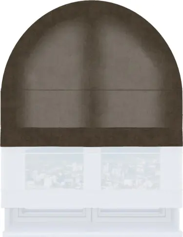 Римская штора «Кортин», канвас коричневый, день-ночь для арочного проёма