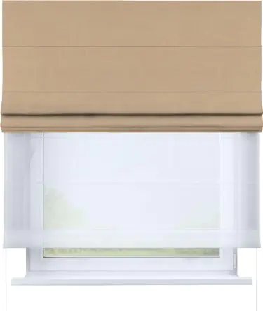 Римская штора «Кортин» день-ночь, ткань вельвет песочный