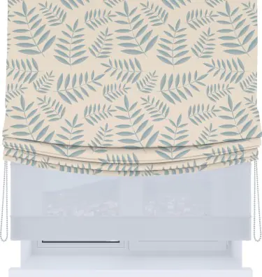 Римская штора «Кортин», день-ночь с мягкими складками, «Веточка с листочками»