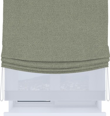 Римская штора «Кортин», день-ночь с мягкими складками, лён блэкаут светло-серый