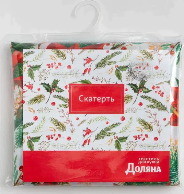 Скатерть Доляна «Новый год: Праздник зимы» 145*260 см, 100% п/э