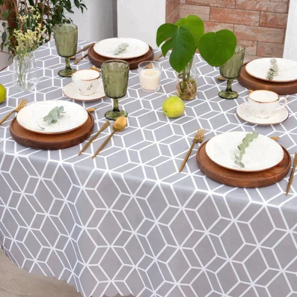Скатерть Доляна Hexagon 145х300 см, 100% п/э