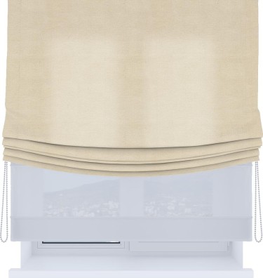 Римская штора «Кортин», день-ночь с мягкими складками, лён кашемир шампань