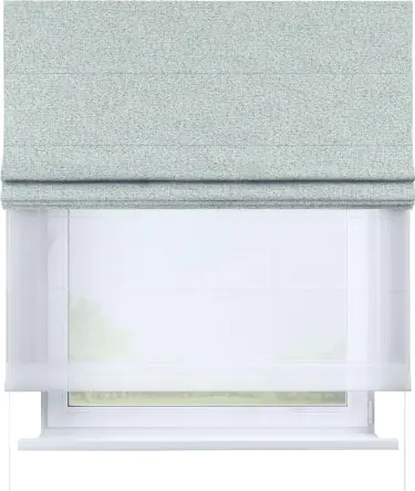 Римская штора «Кортин» день-ночь, ткань лён блэкаут, белый