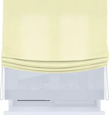 Римская штора «Кортин», канвас светло-бежевый, день-ночь с мягкими складками