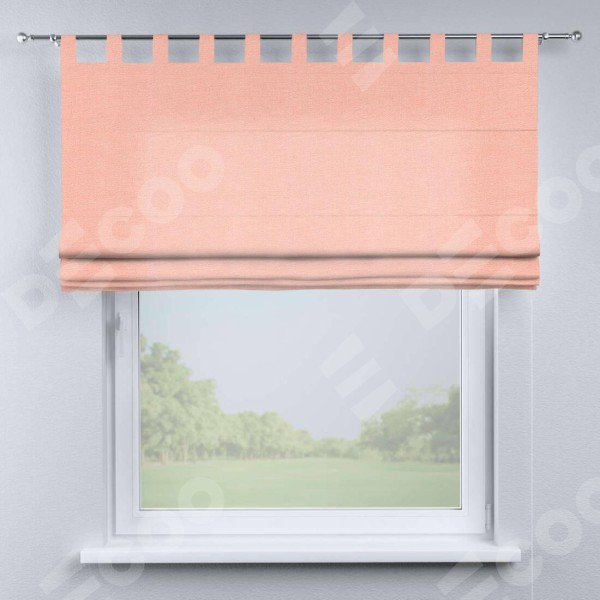 Римская штора на петлях «Кортин», ткань лён розовый