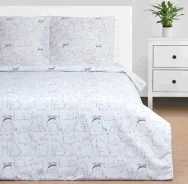 Постельное бельё Этель 1.5 сп Cute rabbits 143х215 см, 150х214 см, 70х70 см - 2 шт