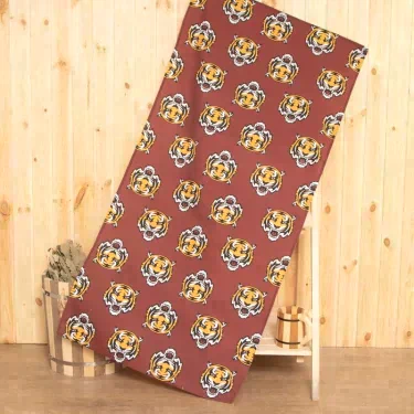 Полотенце Этель "Тигр" бордовый 70х146 см, 100% хлопок  160гр/м2