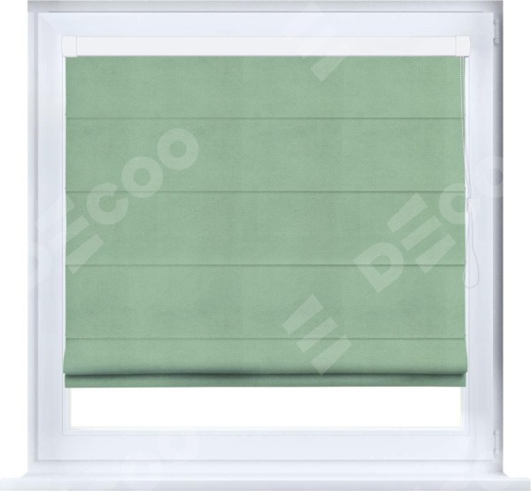 Римская штора «Кортин» кассетная, ткань бархат оливковый