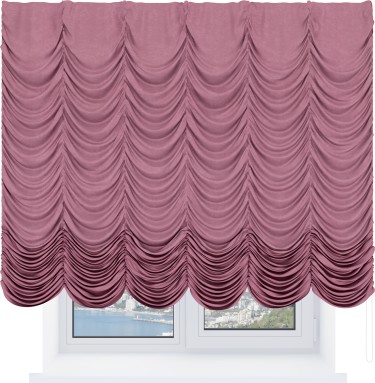 Французская штора «Кортин», софт однотонный розовый