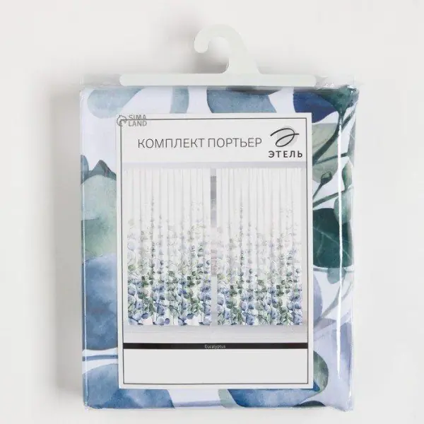Комплект штор "Этель" Eucalyptus, 145*260 см-2 шт, 100% п/э