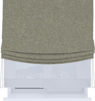 Римская штора «Кортин», день-ночь с мягкими складками, лён блэкаут светло-бежевый