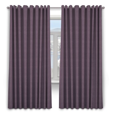 Шторы на люверсах ткань лён димаут, светло-фиолетовый