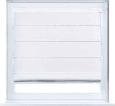 Римская штора «Кортин» кассетная, ткань вельвет белый