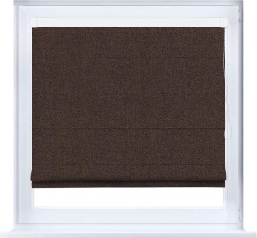 Римская штора «Кортин» кассетная, ткань лён коричневый