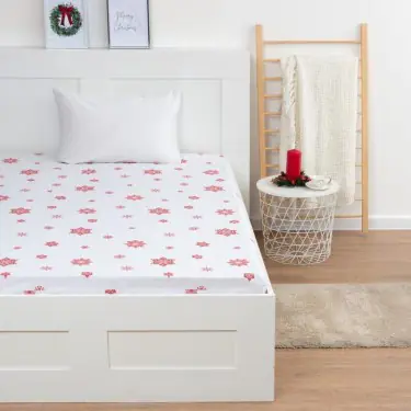 Простыня на резинке Этель 160*200*25 см "Новогоднее волшебство", 100%хлопок, бязь, 125 гр/м2