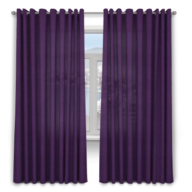 Шторы на люверсах ткань вельвет тёмно-фиолетовый