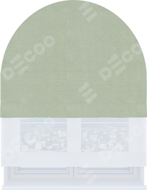 Римская штора «Кортин» день-ночь для арочного проёма, ткань блэкаут однотонный светло-серый