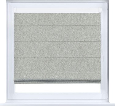 Римская штора «Кортин» кассетная, ткань твид блэкаут, коричнево-серый